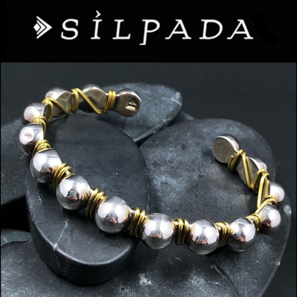 Silpada Sterling Silver and Brass Wire Cuff Bracelet - Picture 16 of 17
